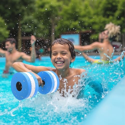 Mancuernas de agua azules para aeróbicos acuáticos, par EVA miniatura 5