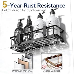 Yasonicshowercaddyadhesivenodrillbathroomshowerorganizerswithremovablehooksrustproofshowershelveswallmountedshowerholderblack2pack Urban Country Home Decor Yasonic shower caddy adhesive no drill bathroom shower organizers with removable hooks rust proof shower shelves wall mounted shower holder black 2 pack urban country home decor