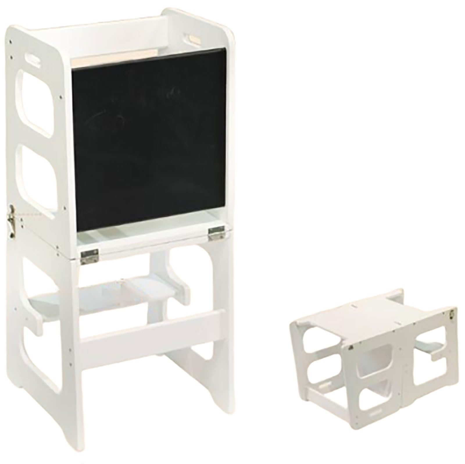 Marchepied en bois tableau noir solution hauteur cuisine