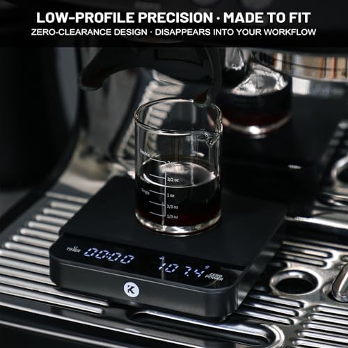 Image of KitchenTour CafeMetric Coffee Scale with Timer 0.1g /2000g - Precision Small Scale for Espresso & Pour Over - Mini Scale with LED Display AAA Battery Black