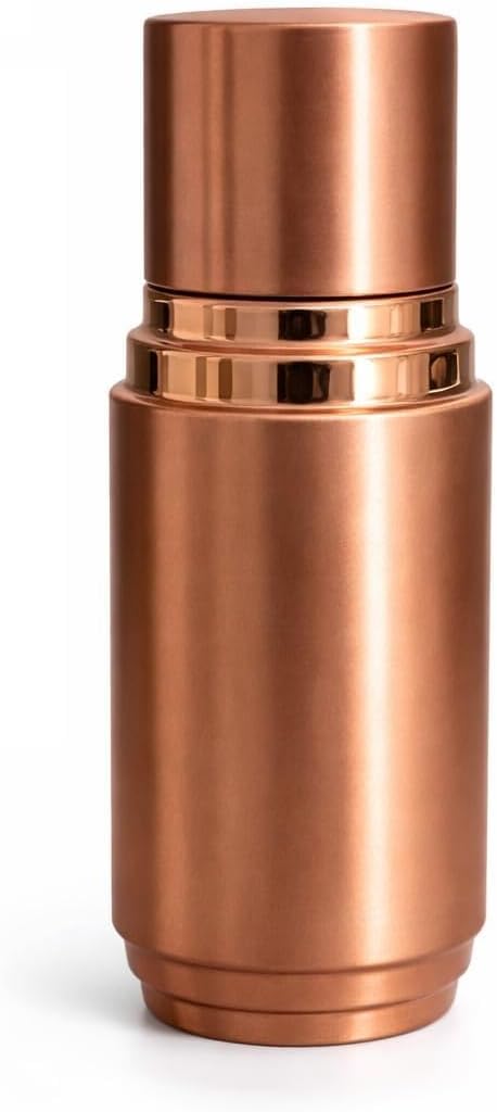 Pure Copper Carafe Flask Pot Matte Finish – 1000 ml Fancy Water Carafe with Lid | Handmade Ayurvedic Copper Water Pitcher for Bedroom, Dining Table & Office