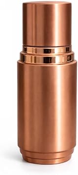 Pure Copper Carafe Flask Pot Matte Finish 1000 ml Fancy Water Carafe with Lid | Handmade Ayurvedic Copper Water Pitcher for Bedroom, Dining Table & Office
