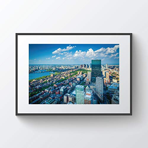 C-US-lmf379581 Boston Skyline Boston Art Boston Art Print Back Bay Boston Boston Boston - Cuadro Decorativo para Pared, diseño de Boston Boston Boston Boston