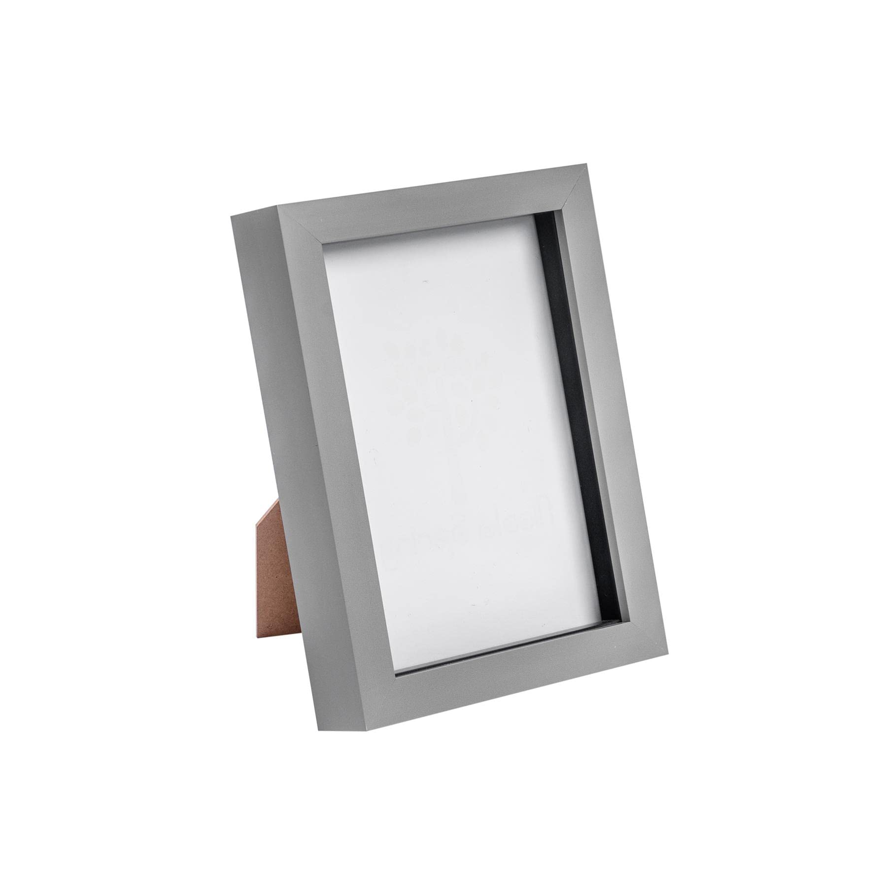 Nicola Spring 3D Shadow Box Photo Frame - 5x7 (12x17cm) - Pack of 1 - Grey 3D Photo Frame Box Picture Portrait Display Case for Crafts, Keepsakes, Wedding, Graduation