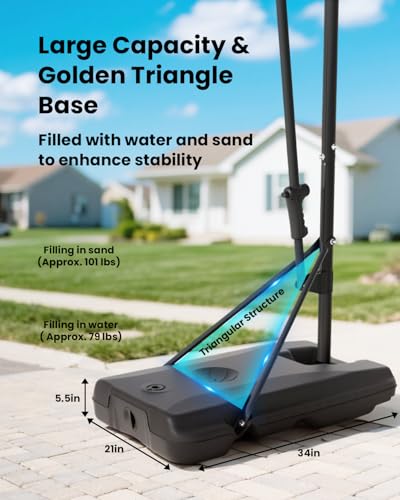 Image of IGL Portable Basketball Hoop Outdoor, 10 FT Height Adjustable