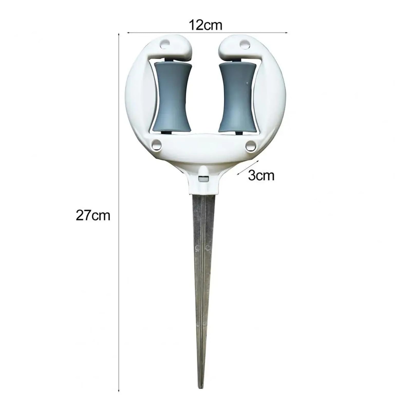 Guía de rodillos para mangueras Clavo guía de manguera jardín hierro | Rodillo de sujeción de posicionamiento de tubería de agua, cabezal puntiagudo, accesorios de riego for jardinería(White6pc)