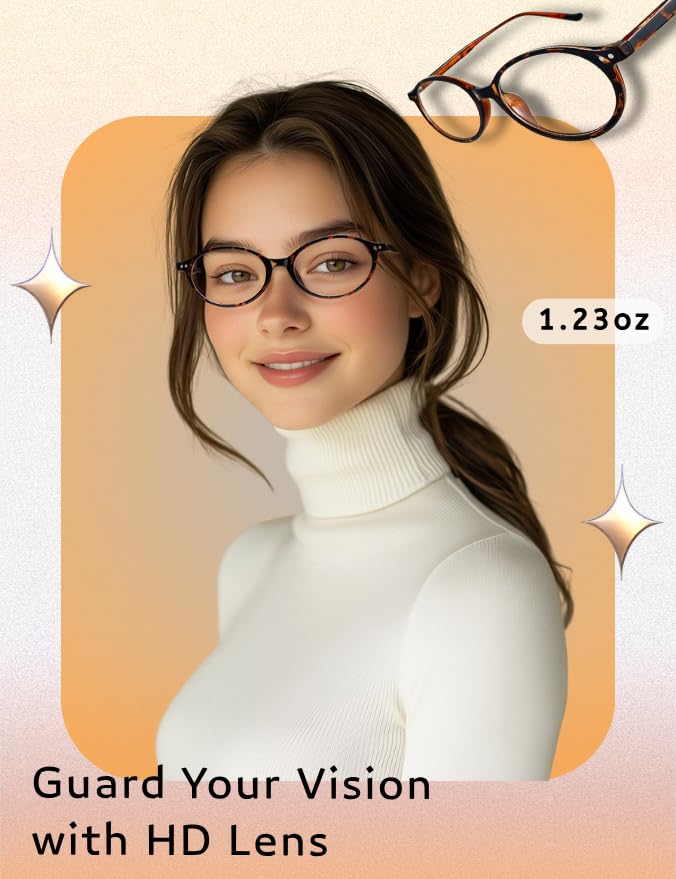 Image of Y2K Oval TR90 Blue Light Blocking Glasses Ultra Light Computer Screen Gaming for Woman