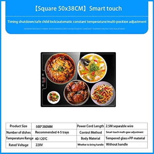 Electric Food Warmer Plate, Warming Trays for Buffets Parties Electric Warming Plate with Adjustable Temperature Control 19.7x14.9inch Hot Plate Glass Top Food Warmer Keeps Food Hot