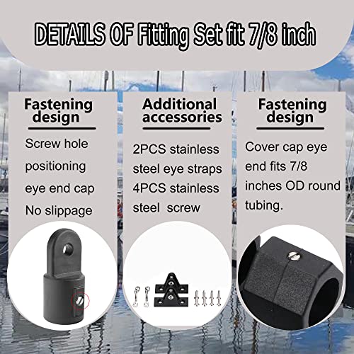 Boat Bimini Top Fittings Hardware 7/8 Inch Bimini Fittings Set,Nylon