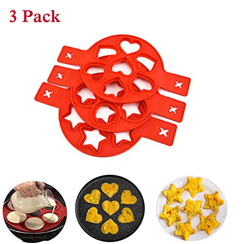 3 Pack Pancake mold maker, Upgrade Pancake Molds Ring Fried Egg Mold Nonstick