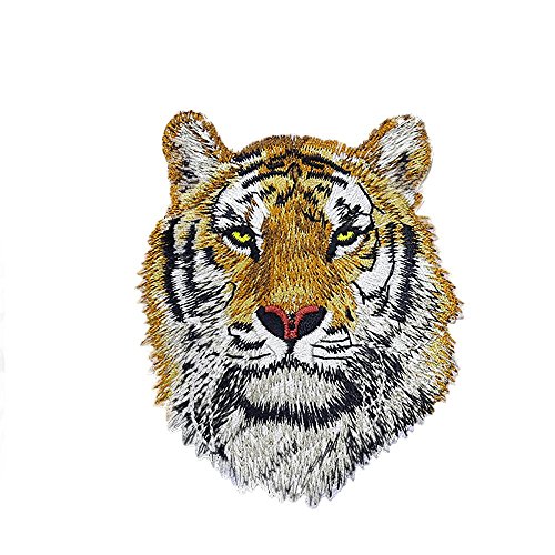 Riverbyland Iron On Patches Embroidered Tiger Pack of 2