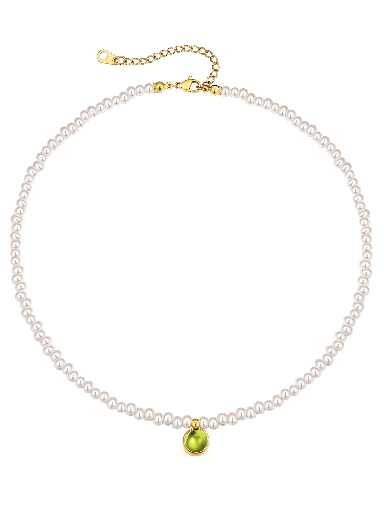 GOLDCHIC JEWELRY Collar de Perlas Blancas para Hombres Joven, 4mm Perlas Barrocas Diferentes, 41cm Largo + 5cm Alargador