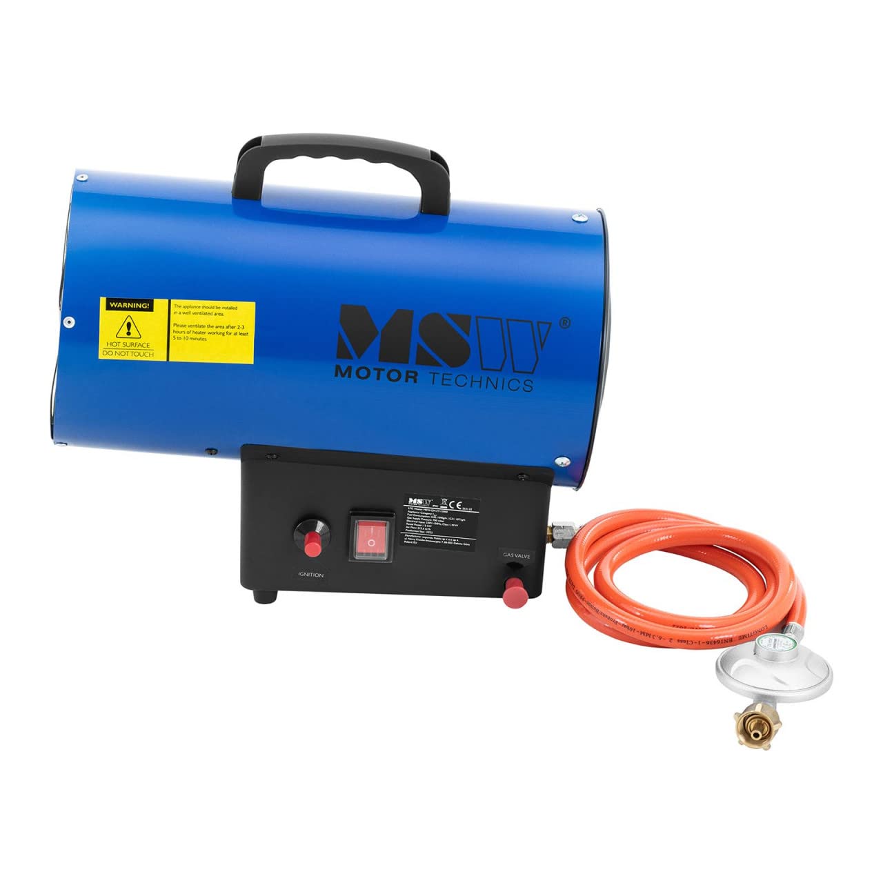MSW Canon à Air Chaud 15000 W 160 m² Allumage Manuel Chauffage de Chantier Gaz et Fioul