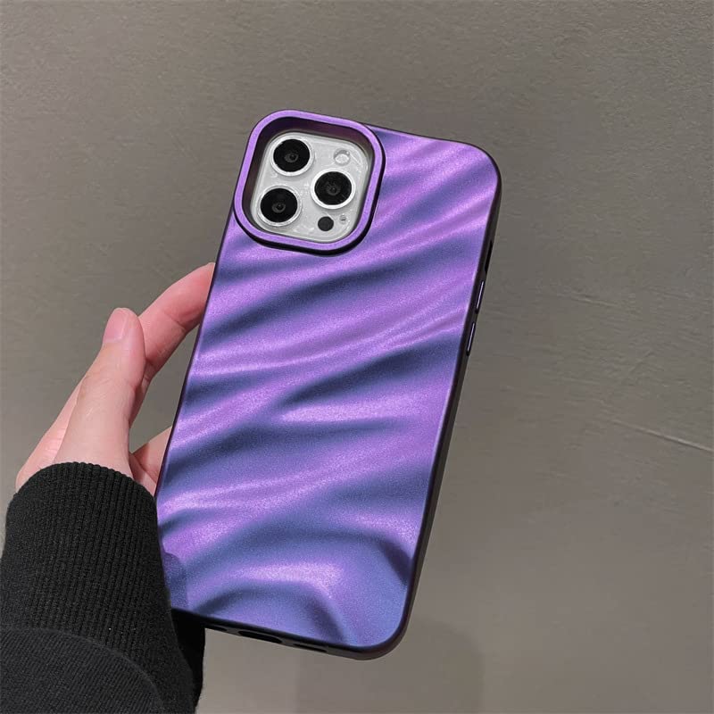 Coque iPhone 12 Pro Max violette pour filles étui silicone vagues