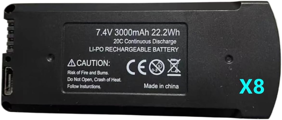 7.4V 3000mAh V198 MAX PRO Drone Battery V198 8K GPS RC Quadcopter V198 PRO Spare Battery Drone Parts(As Shown 6)