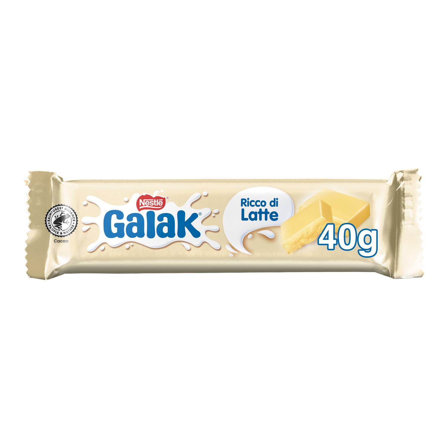 GALAK Barretta Cioccolato Bianco, 36 Barrette da 40g (1,44kg)