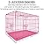 Dog Puppy Cage Medium 30 inch Pets Dog Crate Folding 2 Door Dog Kennels and Crates Pet Carrier with Non-Chew Base Tray and Carrier Handle ideal for Home or Travel, Pink