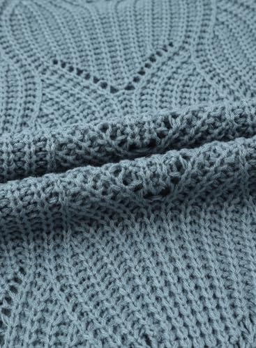 Image of Dokotoo Womens Sweaters 2026 Crewneck Cute Elegant Soft Long Sleeve Hollow Cable Knit Pullover Tops