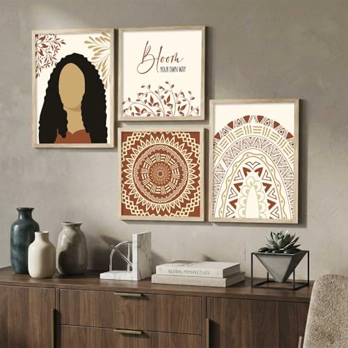 Image of kotart Wall Decor Paintings for Wall Decoration with Frame - Modern Art Framed Painting for Living Room - Big Size Wall Painting /Hanging Set of 4 (Art 7, Big (13x17 or 13x13 inch))