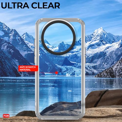 Image of AESTMO Back Cover Case for Nothing Phone 3A Pro 5G | Electroplated Buttons | Stylish Camera Border | Crystal Clear Hard Back Cover Case (TPU & PC, Transparent Bumper)