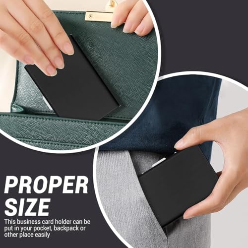 Image of FELSTAR Black RFID Credit 6 Slot Card Holder for Men & Women Stainless Steel Wallet Credit Card Holder for Unisex, 6 Slot Holds 10-15 Cards