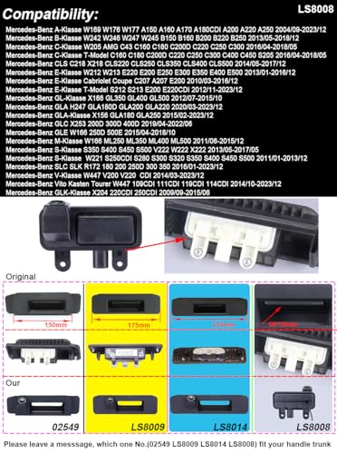 Image of Super Pro HD Car Reversing System Parking Assistance -Waterproof Trunk Handle Reversing Camera, for Mercedes Benz E Class W210 W211 W212 C207 W207 E200 E200L E260 E300 E300L E350 E63 Trunk Handle
