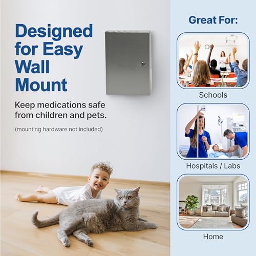 Armario de medicamentos con cierre Graham-Field - Almacenamiento seguro para narcóticos, fármacos y productos médicos - Puertas dobles de acero con cerraduras miniatura 5