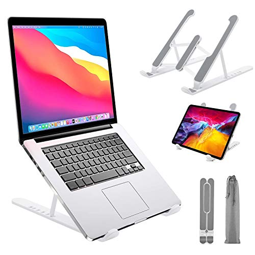 Yinleader Laptopstandaard, meervoudig verstelbare laptopstandaard, opvouwbare geventileerde laptopstandaard, compatibel met alle laptops, mobiele telefoons, tablets, Kindle, Switch.