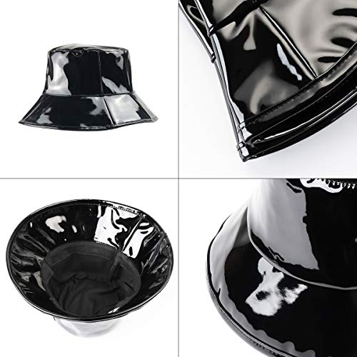 Sombrero impermeable de lluvia para mujer con ala ancha miniatura 6