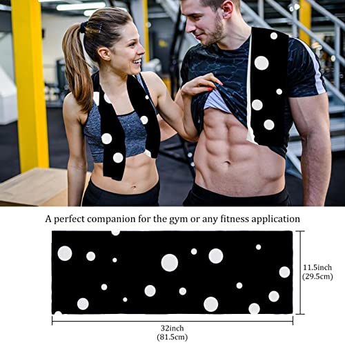 Vbfofbv Hand Towels For Bathroom Pack Of 2, Kitchen Towels, Decorative Holiday Towels Sets, Retro Black And White Polka Dot Modern #TOP3