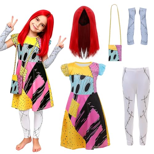 Disfraz completo niña Sally 5 piezas Halloween Navidad miniatura 1