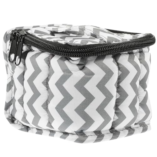 DECORNIJIA Organisateur de Vernis à Ongles Compartiments Épais Résistant Trousse de Rangement Portable avec Poignée pour Bouteilles Sac de Voyage Pratique pour Manucure Gris et Blanc