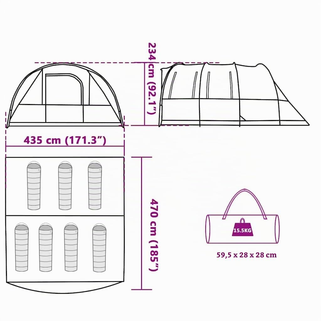 vidaXL Tenda familiare Tende familiari Tenda da Campeggio