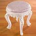 YXZN Taburete de tocador Redondo con Pata de Madera de Caucho, Taburete Alto de Maquillaje para tocador, Banco Acolchado, Banco de Silla con Asiento de Piano en el Dormitorio, Blanco