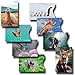 8 RFID Blocking Sleeves, Credit Card Protector, Anti Theft Credit Card Holder, for Men and Women, with Elephant, Zebra, Fox, Giraffe, Seal, Tiger and Pig Prints