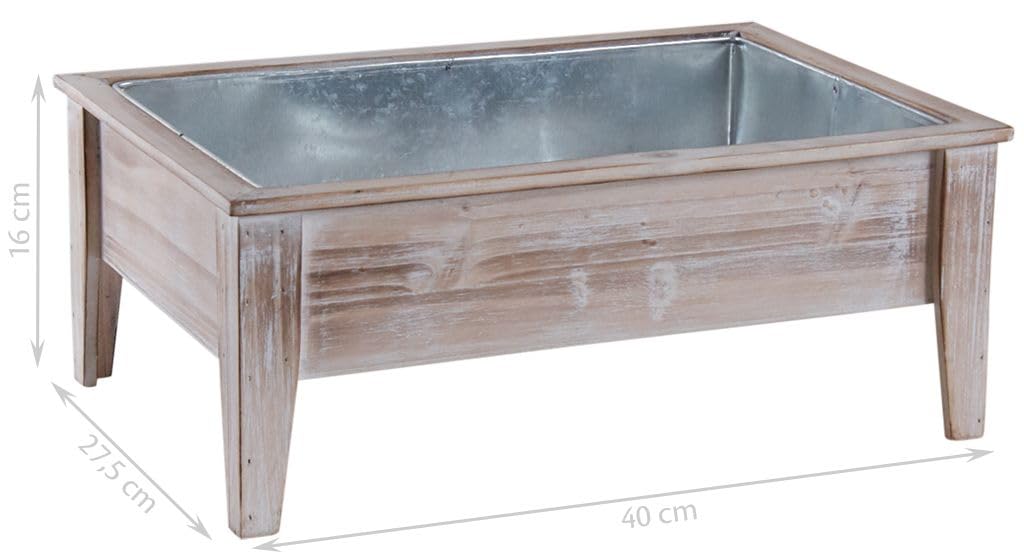 AUBRY GASPARD - Mini Carré Potager en Bois Brûlé et Zinc - sur Pied - Dimensions 40 x 27 x 16 cm - Résistant à la Pourriture et aux Insectes - Idéal pour Petits Espaces - Jardins, Terrasses, Balcons