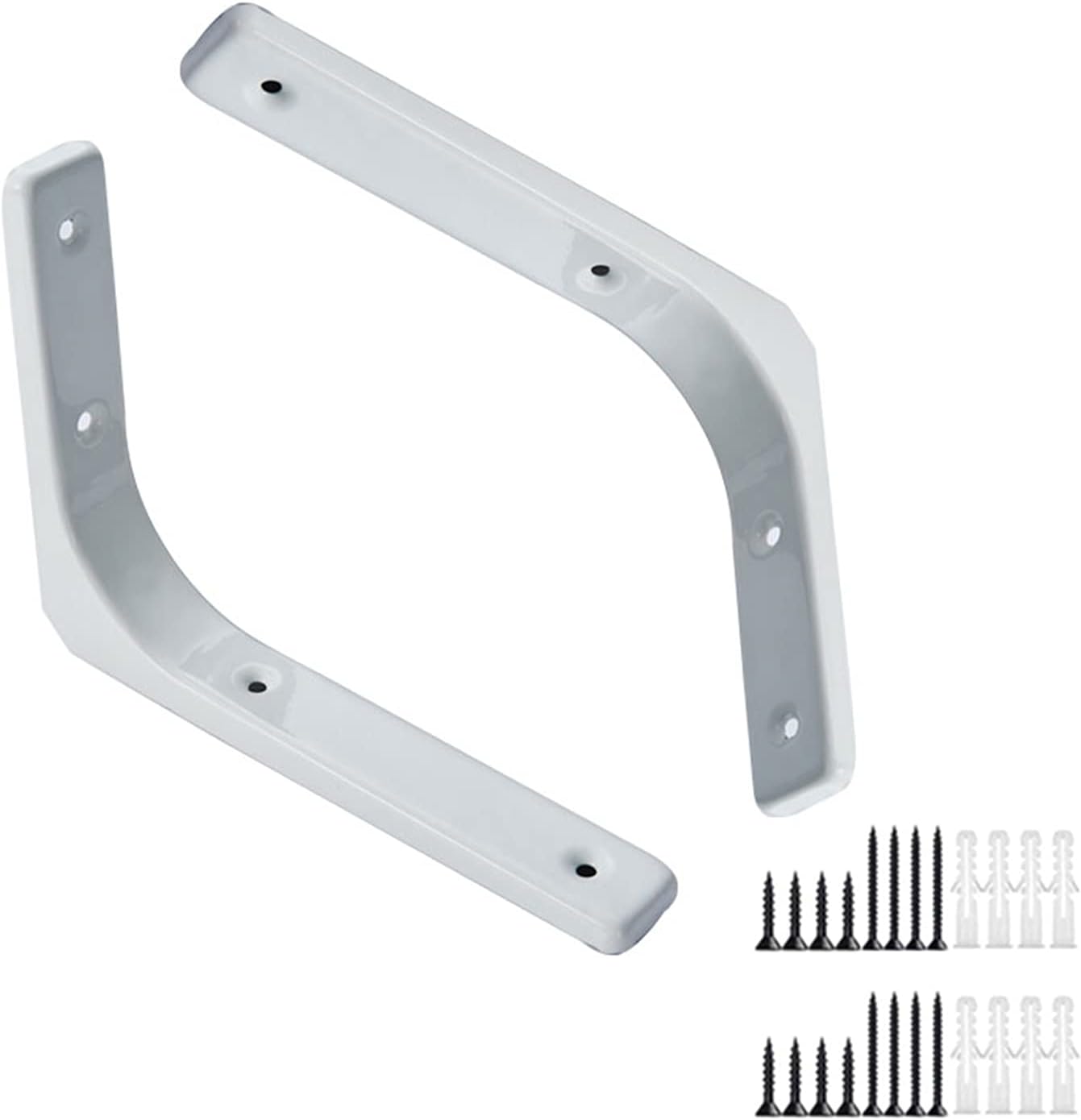 Corner Bracket,,Shelving Brackets, Scaffold Board Bracket, 2 Pieces, with Screws and Anchors,Black-7.5x7.5cm/3 * 3in ( Color : White , Size : 10x10cm/3.9*3.9in )