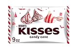 HERSHE'YKISSES Candy Cane Flavored Kisses, Approx 55 pieces Kisses Chocolate Candy Cane Mint with Stripes & Bits, Christmas Edition - Individually Wrapped Candies, 9 oz Bag