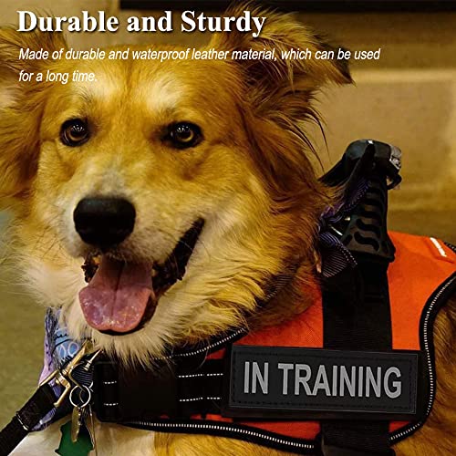 ASOCEA 2 Stück Hunde-Patch Abnehmbare Leder-Anhänger Klett-Patches für Haustiere Diensthund im Training Welpenweste-Geschirr-Befestigung für kleine mittelgroße Hunde