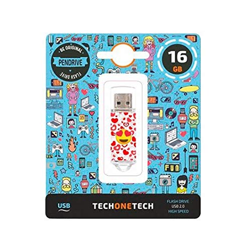 TECH ONE TECH Emojitech Heart-Eyes Pendrive 16GB USB Flash Drive