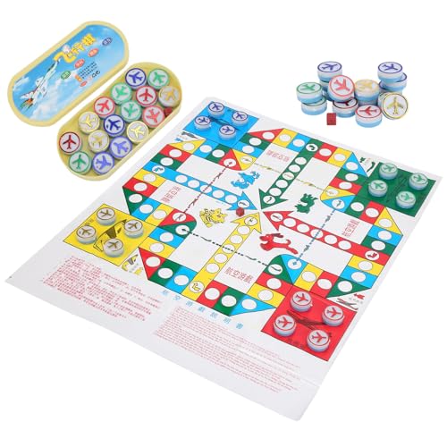 Flight Chess, Portable Board Game Aeroplane Chess Flying Chess Flight Game Set with Oval Box Chess And Leisure Sports Supplies Chinese Flying Chess Game Flying Chess Game