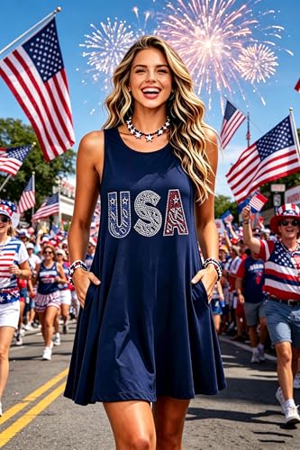 Image of Womens Sleeveless Casual Funny Patterned Holiday Dresses