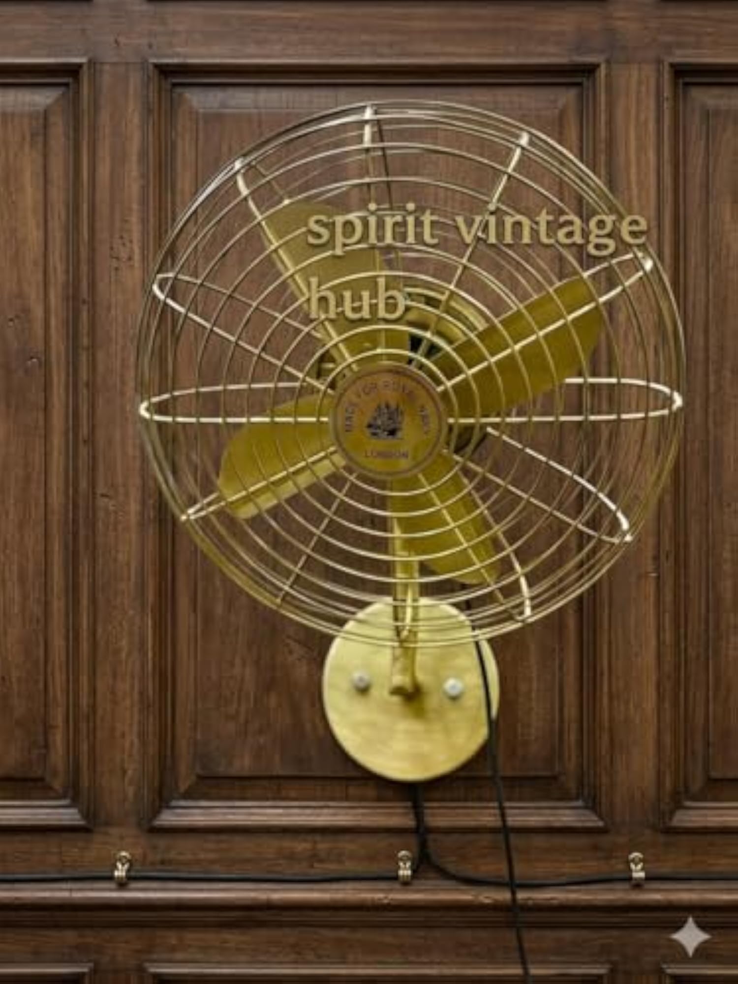 Royal Navy Style Brass Wall Fan, Nautical Design