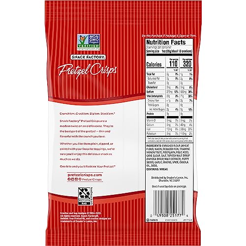 Image of Snack Factory Pretzel Crisps, Everything, 3 Oz (Pack of 8)