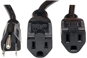 Tripp Lite 18-Inch Extension Cord | 13 Amps 16 AWG 2 Outputs