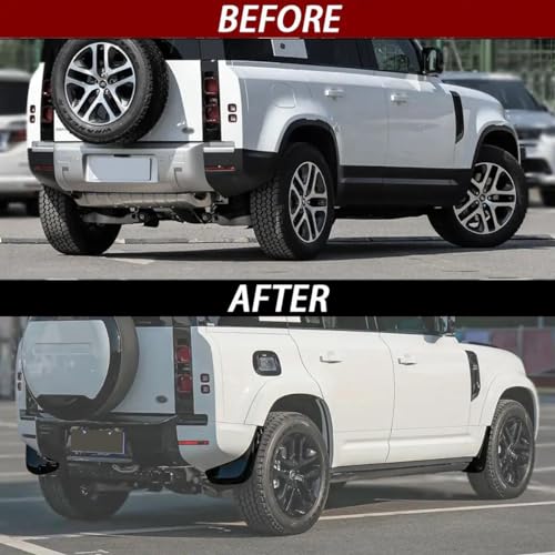 Image of 4PCS Tire Splash Guards for Landrover Defender 90 /110 2020-2025 | ABS Plastic Mud Flaps, Vehicle Wheel Protector Mudflaps Exterior Accessories (Bright Black)