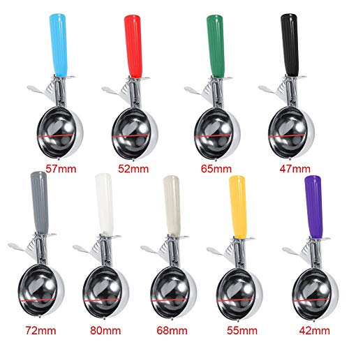Dioche Ice Cream Scoop, Polished Stainless Steel Ice Cream Spoon with Easy Trigger, Scoop for Ice Cream Rice, Melon Balls - Image 2