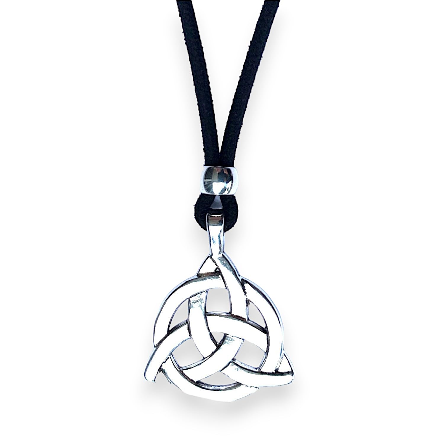 ASTER ALHELÍ - Halskette Damen oder Herren Trinquette Knoten der keltischen Trinität Triangle Anhänger Altsilber oder Bronze - Antelina und Zamak Knoten Halskette - Schutz Amulet (Silber)