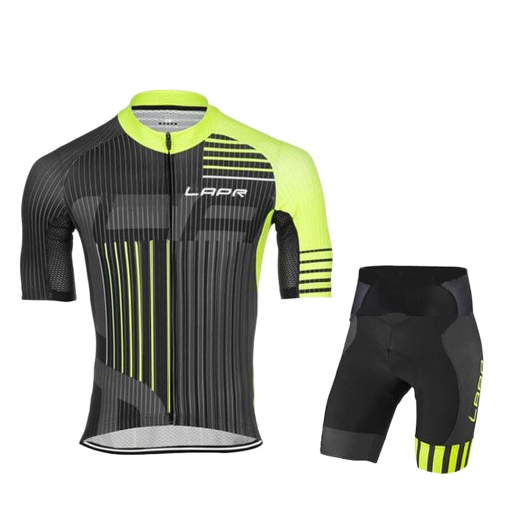 Rennrad Trikot Herren Set, Fahrradtrikot Kurzarm T Shirt Radsport Radhose Atmungsaktiv Und Schnelltrocknend Fahrradbekleidung