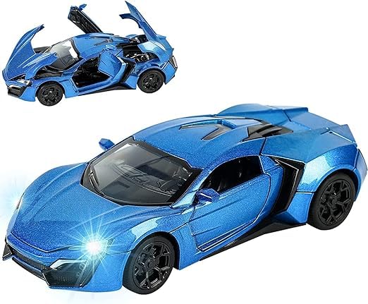 PRIME DEALS Lykan Hyper Sport Diecast Metal 1:32 Exclusive Alloy Metal Pull Back Die-cast Car Pullback Toy car with Openable Doors & Light, Music Boys Gifts Toys for Kids (Blue) (B0D7SP67RQ) Amazon Price History, Amazon Price Tracker